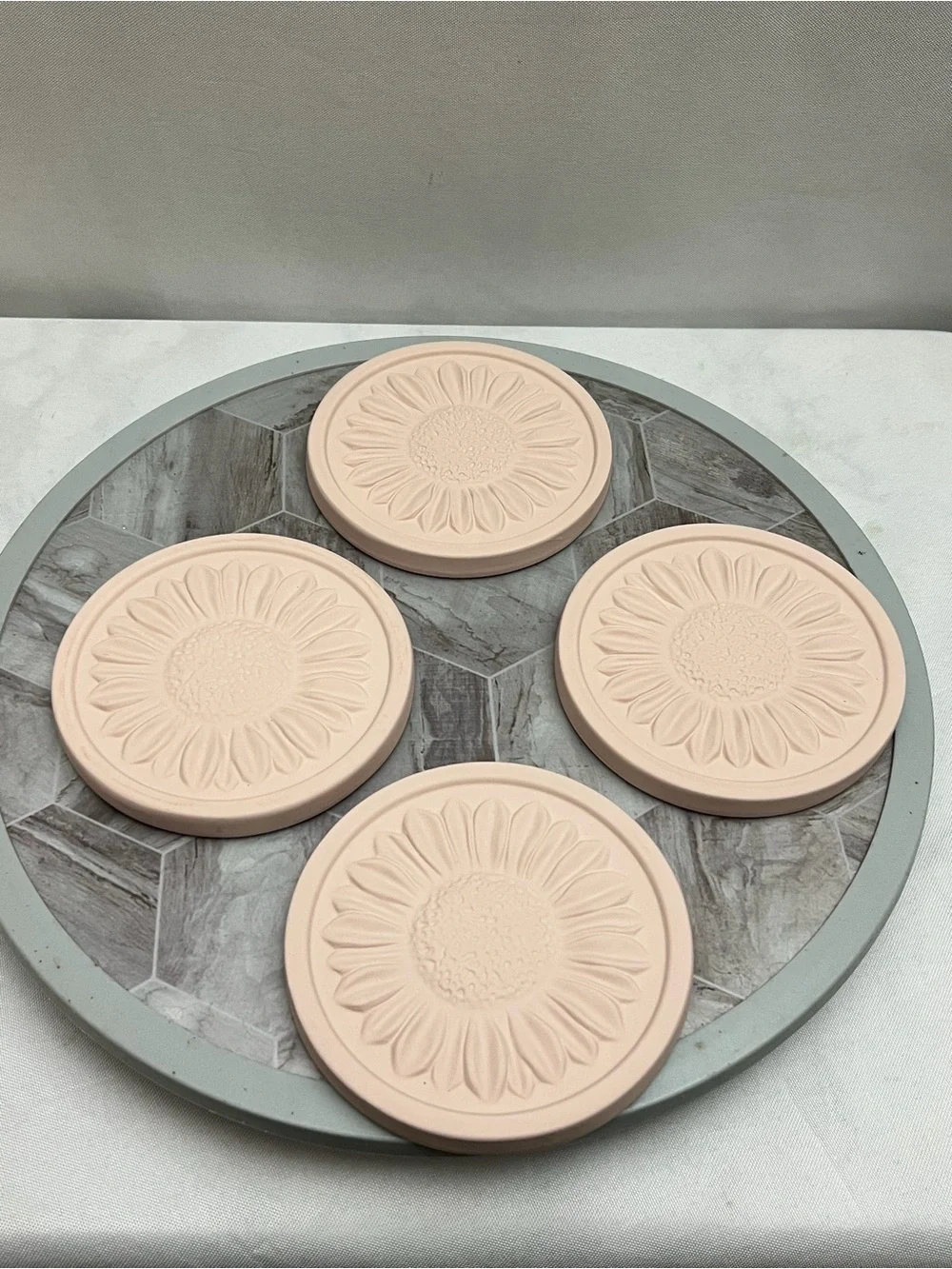 Mountain Woods MountainStone Sunflower Absorbent Stone Coasters Set of 4 Box